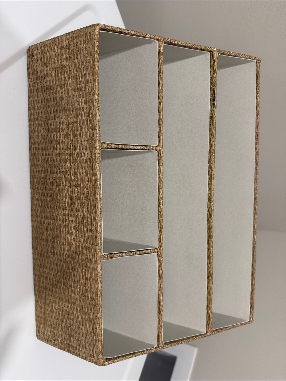 Threshold Brown Woven Desk Organizer with Multiple Slots